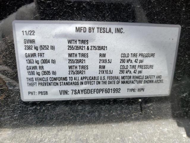 7SAYGDEF0PF601992 Tesla Model Y
