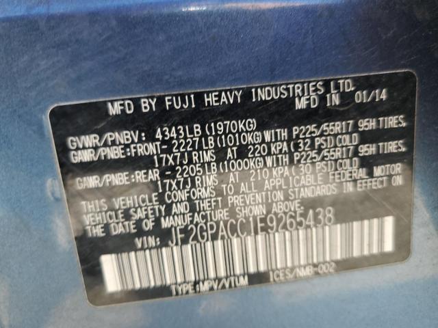JF2GPACC1E9265438 Subaru Xv Crosstrek 2.0 Premium