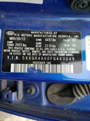 5XXGR4A60FG463049 KIA OPTIMA SX