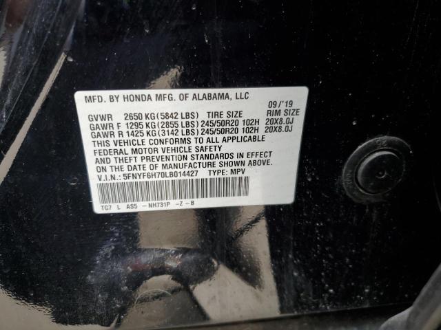 2020 HONDA PILOT BLAC - 5FNYF6H70LB014427