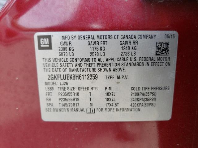 2GKFLUEK8H6112359 GMC Terrain Slt