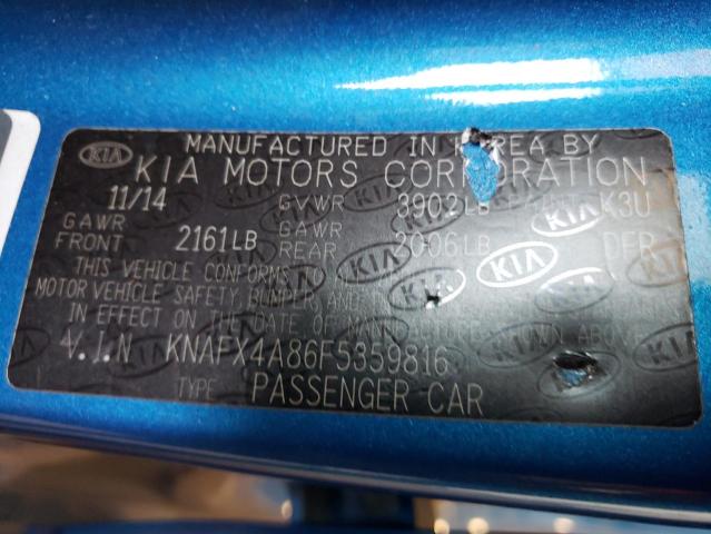 KNAFX4A86F5359816 KIA FORTE EX