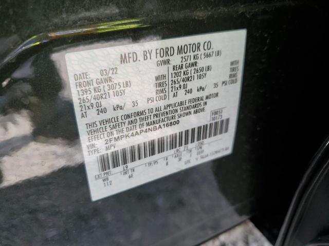 2FMPK4AP4NBA16800 2022 FORD EDGE, photo no. 13