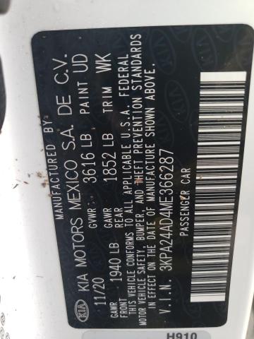 3KPA24AD4ME366287 KIA RIO LX