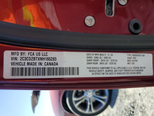 2C3CDZBTXNH165283 Dodge Challenger R/t