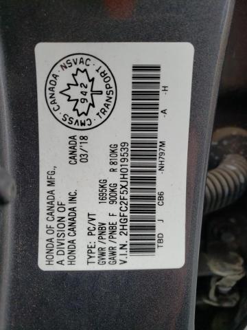 2018 HONDA CIVIC LX - 2HGFC2F5XJH019539