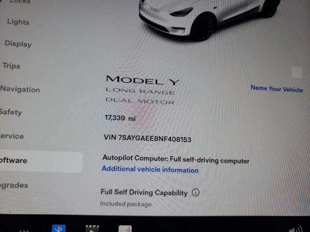 7SAYGAEE8NF408153 Tesla Model Y
