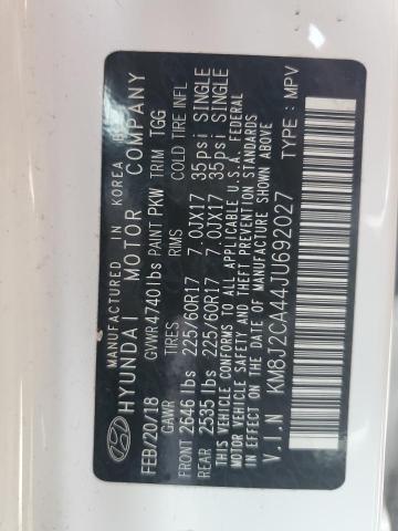 KM8J2CA44JU692027 Hyundai TUCSON SE