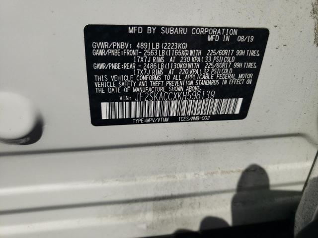 JF2SKACCXKH596139 Subaru Forester