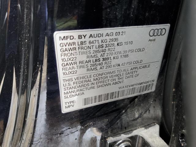 2021 AUDI Q8 PREMIUM - WA1EVAF1XMD032170