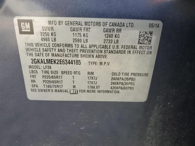 2014 GMC Terrain Sle VIN: 2GKALMEK2E6344185 Lot: 55444823