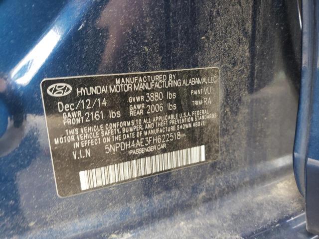2015 HYUNDAI ELANTRAGLS 5NPDH4AE3FH622518