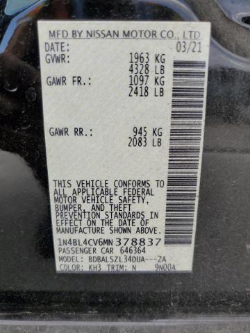 1N4BL4CV6MN378837 Nissan ALTIMA SR