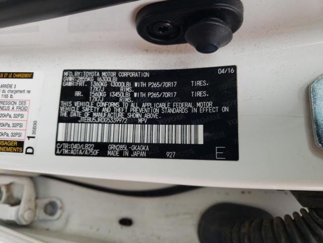 JTEBU5JR0G5339972 Toyota 4runner Sr5/sr5 Premium