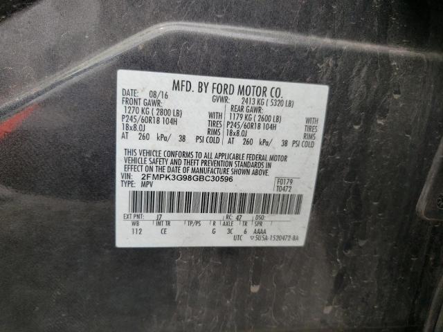 2FMPK3G98GBC30596 2016 FORD EDGE, photo no. 13