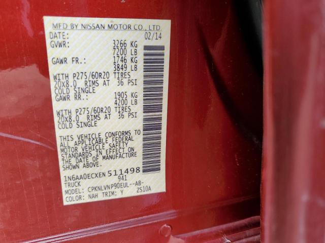 1N6AA0ECXEN511498 Nissan TITAN S