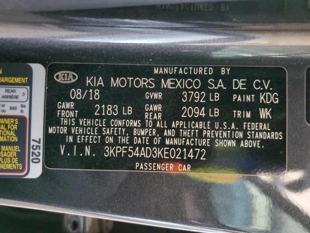 3KPF54AD3KE021472 KIA FORTE EX