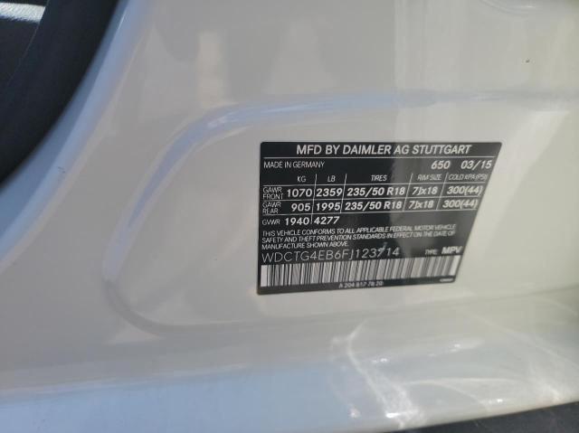 WDCTG4EB6FJ123714 Mercedes-Benz GLA 250