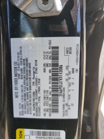 3FA6P0LU7KR143086 2019 FORD FUSION, photo no. 12