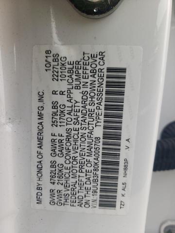 2019 ACURA TLX ADVANC 19UUB3F80KA005708