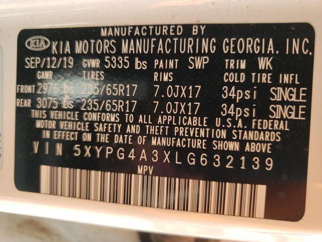 5XYPG4A3XLG632139 KIA SORENTO L