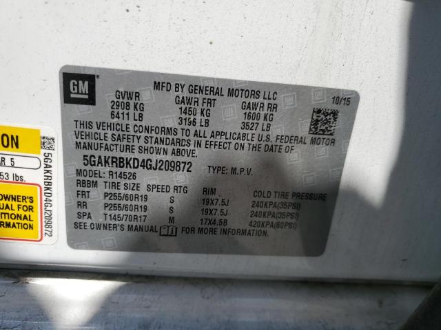 5GAKRBKD4GJ209872 Buick Enclave