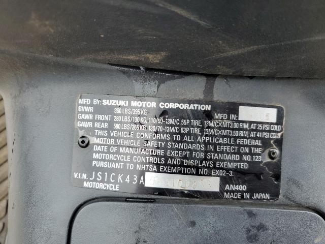 2006 SUZUKI AN400 K3 JS1CK43A562100833