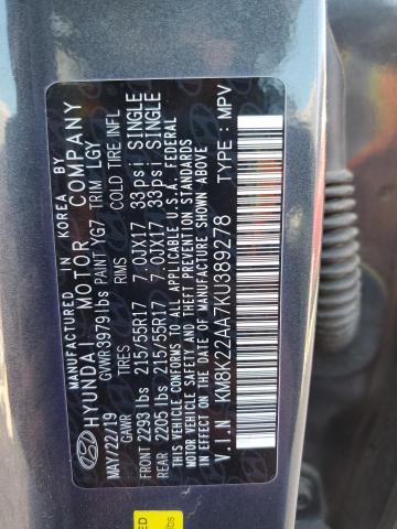 KM8K22AA7KU389278 Hyundai Kona Sel