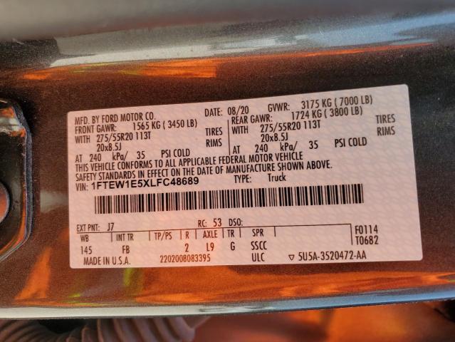 1FTEW1E5XLFC48689 Ford F150 Supercrew