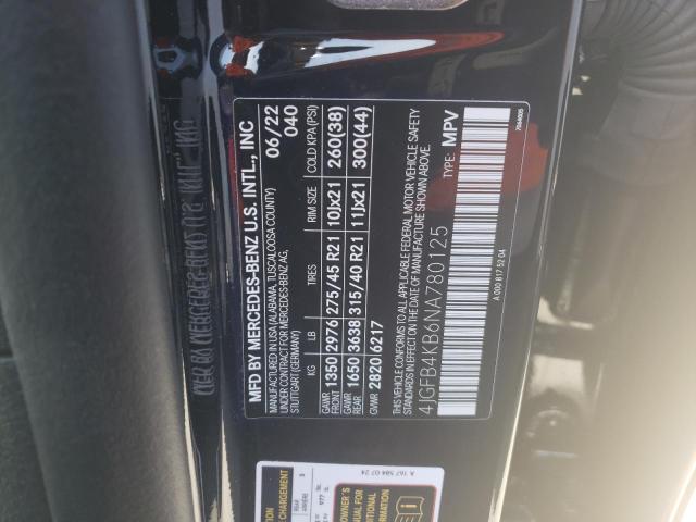 4JGFB4KB6NA780125 Mercedes-Benz Gle 350 4matic