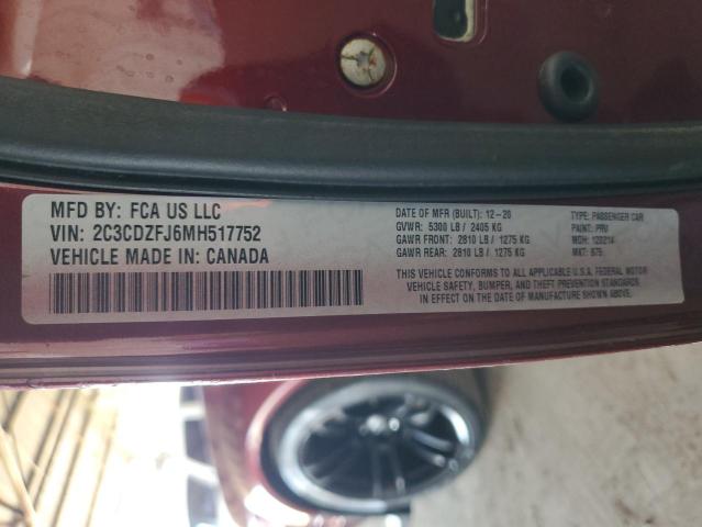 2C3CDZFJ6MH517752 Dodge Challenger R/t Scat Pack