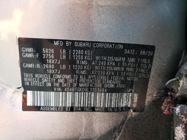 2020 SUBARU OUTBACK ON 4S4BTGKD9L3253664