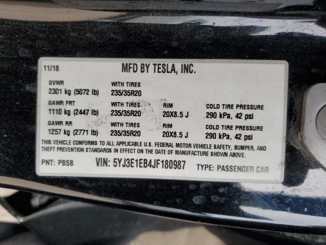 5YJ3E1EB4JF180987 Tesla MODEL 3