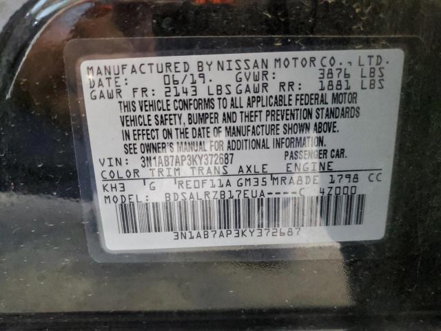 3N1AB7AP3KY372687 Nissan SENTRA S