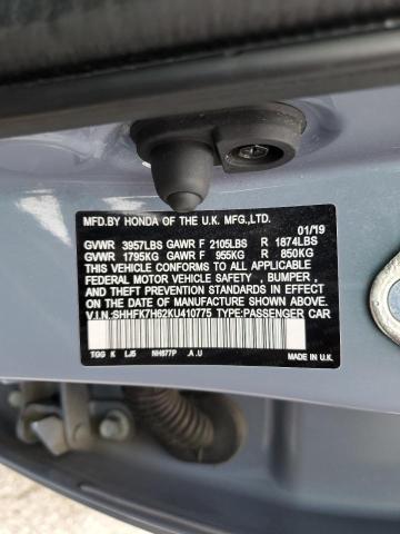 Honda CIVIC EX 2019 SHHFK7H62KU410775 Image 12