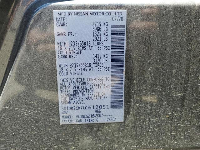 5N1DR2CM7LC612051 Nissan Pathfinder Sl
