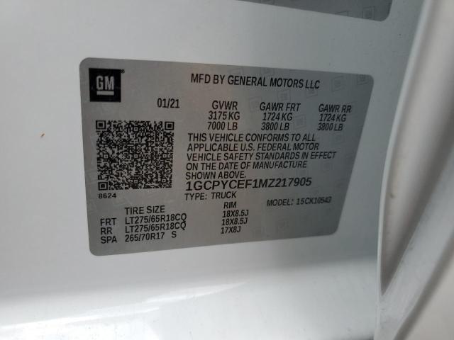 2021 CHEVROLET 1500 SILVE - 1GCPYCEF1MZ217905