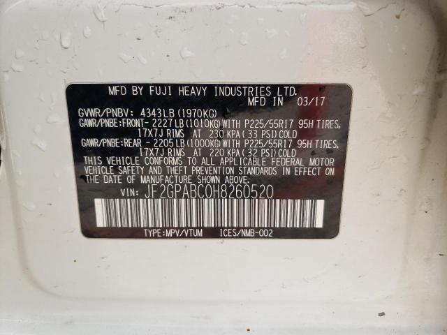 JF2GPABC0H8260520 Subaru Crosstrek Premium