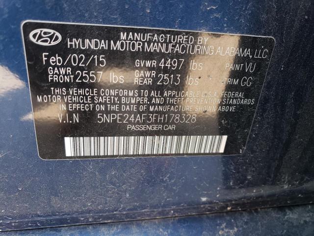 5NPE24AF3FH178328 Hyundai SONATA SE
