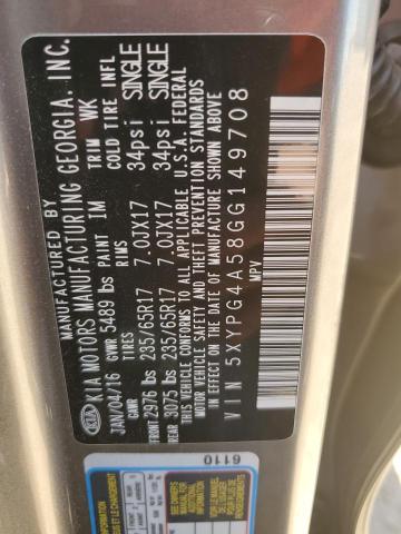 5XYPG4A58GG149708 KIA SORENTO LX