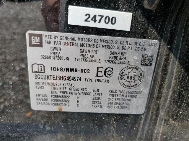2017 CHEVROLET SILVERADO2 - 3GCUKTEJ3HG494974