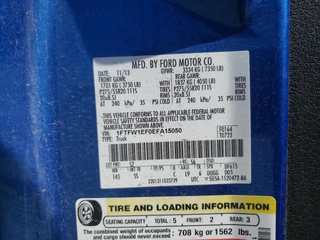 1FTFW1EF0EFA15050 Ford F150 Supercrew