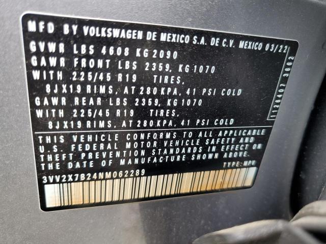 2022 VOLKSWAGEN TAOS SEL - 3VV2X7B24NM062289