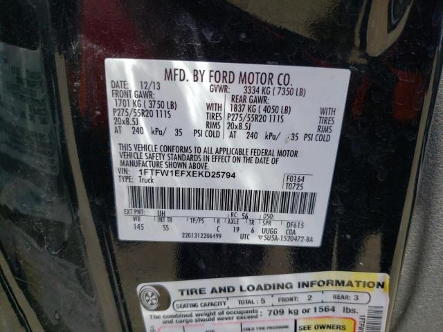 1FTFW1EFXEKD25794 Ford F150 Supercrew
