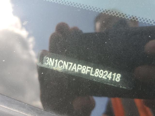 2015 Nissan Versa S VIN: 3N1CN7AP8FL892418 Lot: 38761784