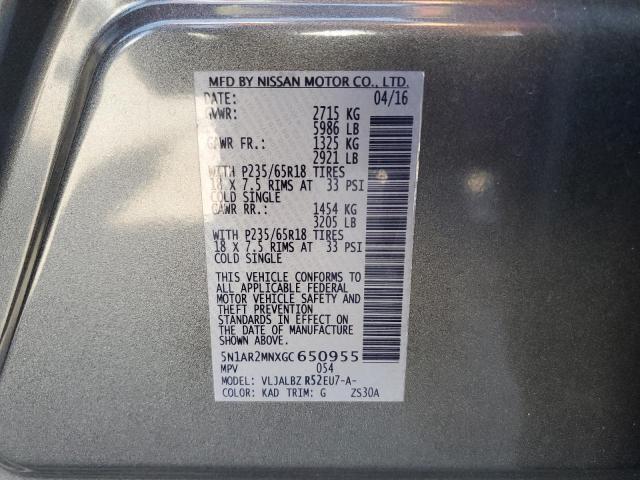 5N1AR2MNXGC650955 Nissan Pathfinder S