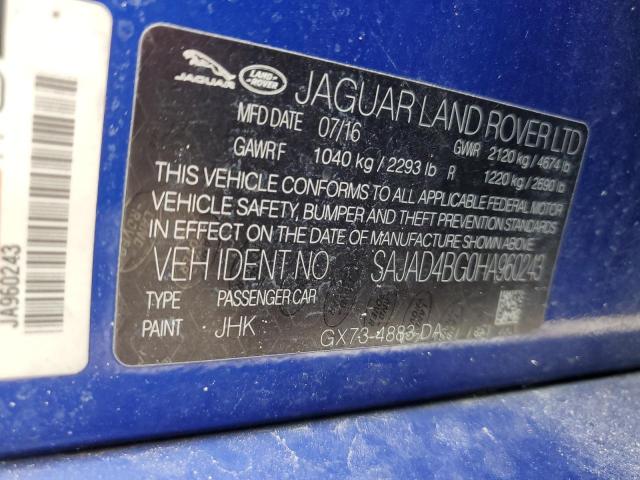 2017 JAGUAR XE PREMIUM - SAJAD4BG0HA960243