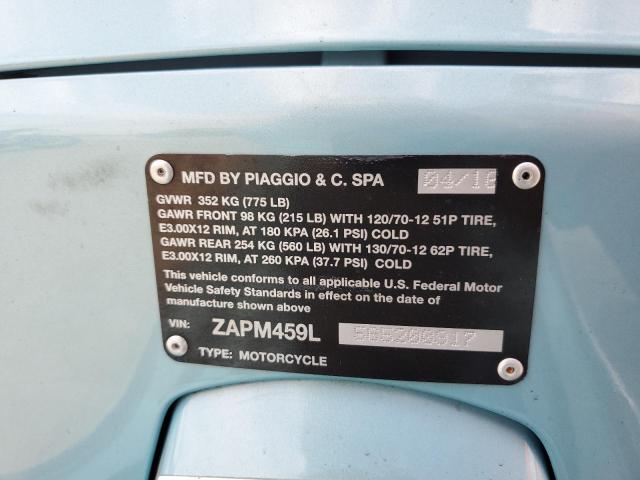 2016 VESPA PIAGGIO ZAPM459L5G5200917