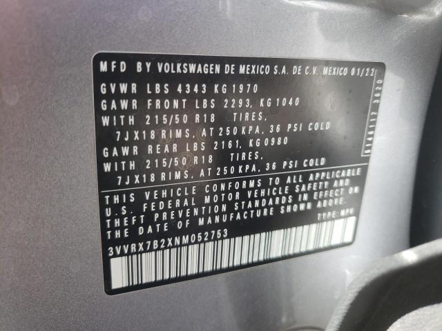 2022 VOLKSWAGEN TAOS SE - 3VVRX7B2XNM052753
