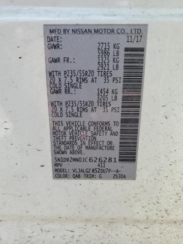 5N1DR2MN0JC626281 Nissan Pathfinder S